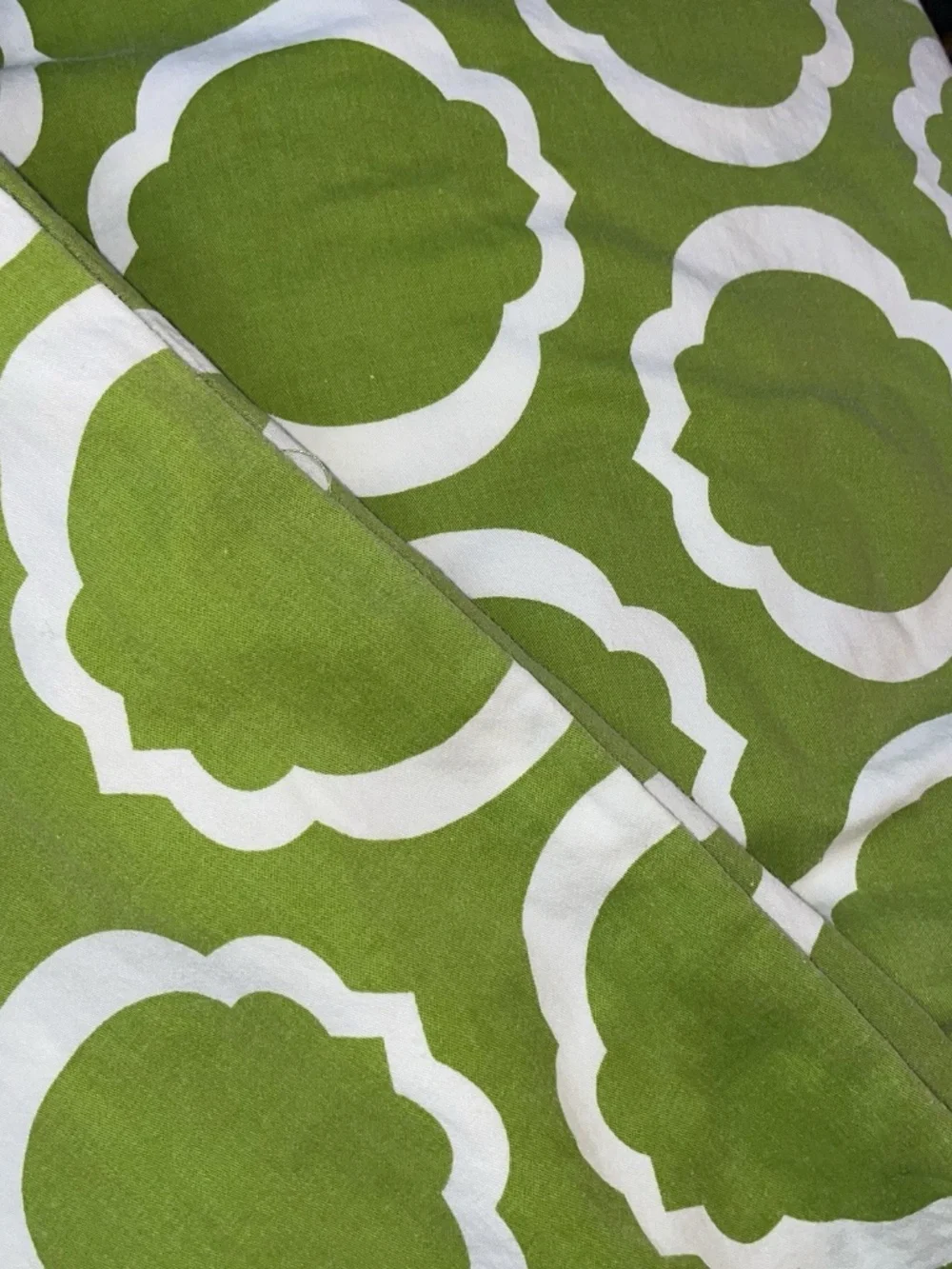 QUEEN Duvet/Shams Set Green Scroll 100% Cotton ~ Pacific Home Fashion